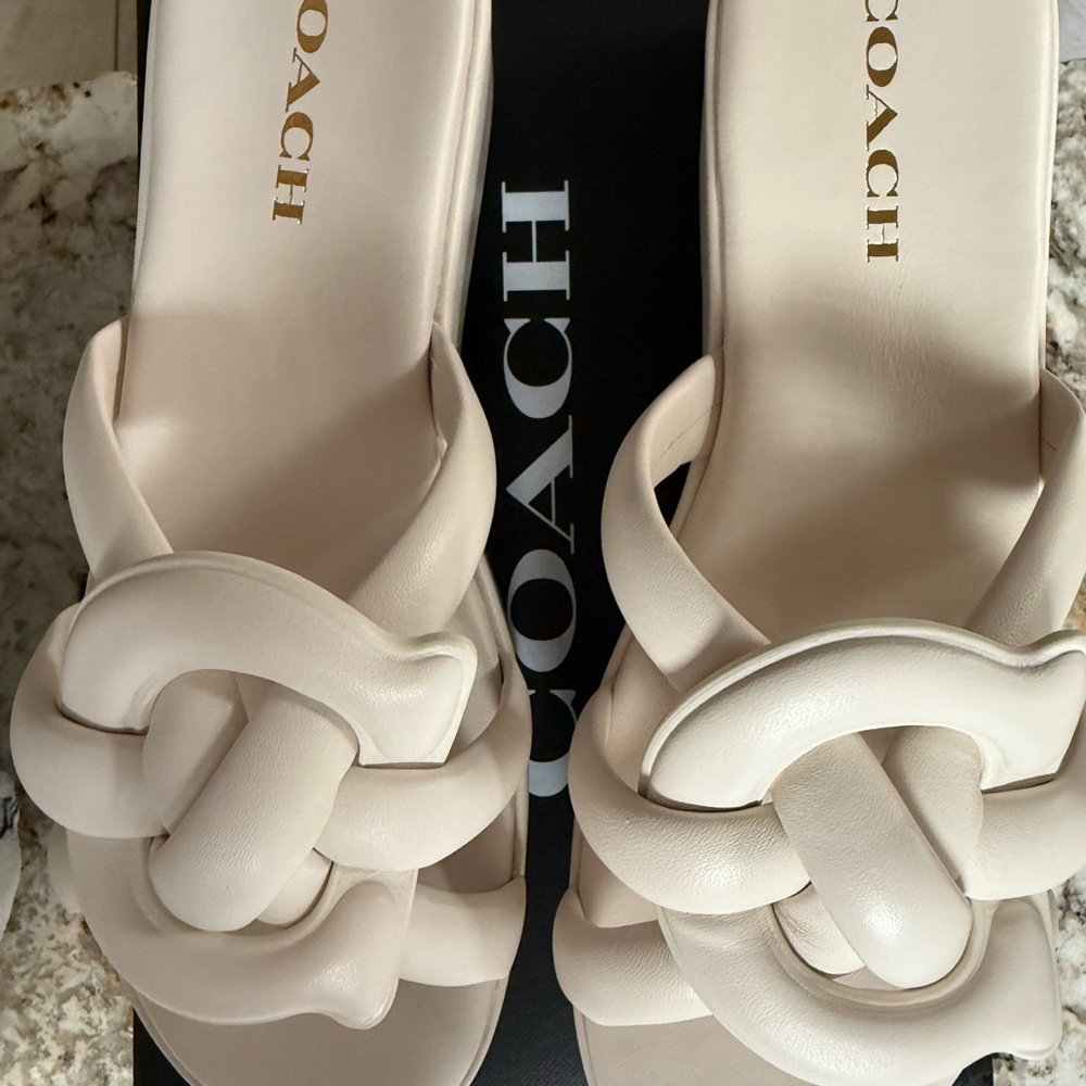 Everette Leather Platform Sandals - Chalk